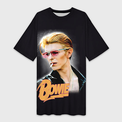 Женская длинная футболка David Bowie Smoking / 3D-принт – фото 1