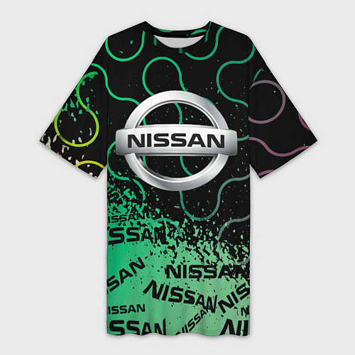 Женская длинная футболка NISSAN Супер класса / 3D-принт – фото 1