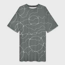 Женская длинная футболка Нейрографика в серых тонах