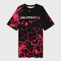 Женская длинная футболка Valorant: Брызги красок трещины