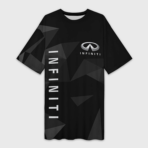 Женская длинная футболка Infiniti Инфинити / 3D-принт – фото 1