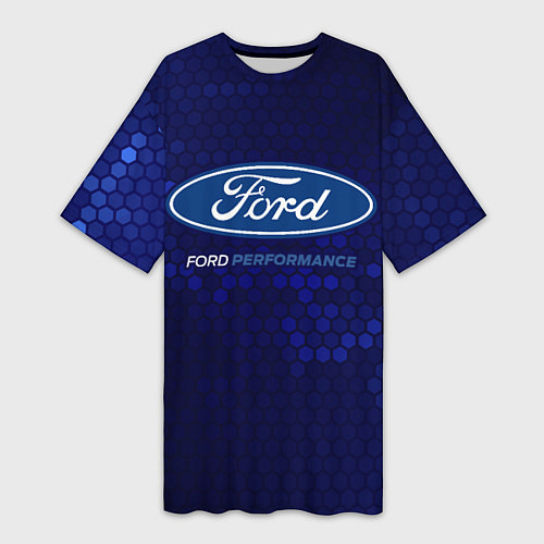 Женская длинная футболка FORD - PERFORMANCE / 3D-принт – фото 1