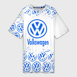 Футболка женская длинная Volkswagen фольксваген, цвет: 3D-принт