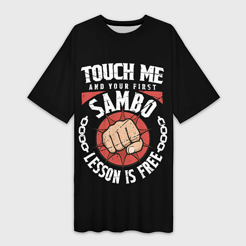 Женская длинная футболка Боевое Самбо SAMBO / 3D-принт – фото 1