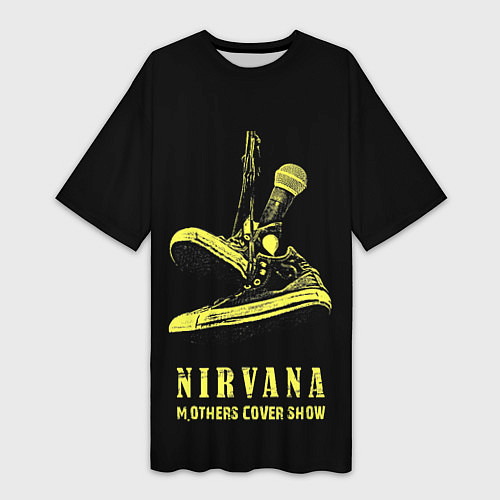 Женская длинная футболка Nirvana Нирвана / 3D-принт – фото 1
