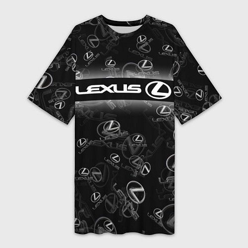 Женская длинная футболка LEXUS SPORT PATTERN / 3D-принт – фото 1