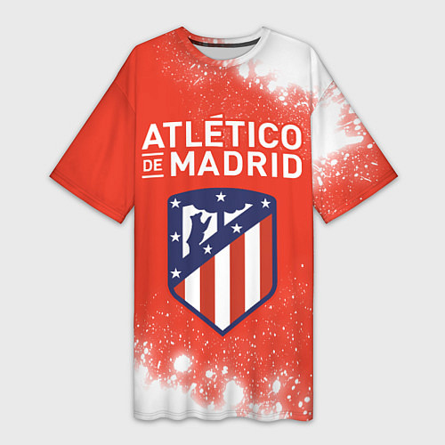 Женская длинная футболка ATLETICO MADRID Брызги / 3D-принт – фото 1
