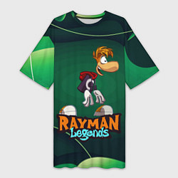 Футболка женская длинная Rayman Legends Green, цвет: 3D-принт