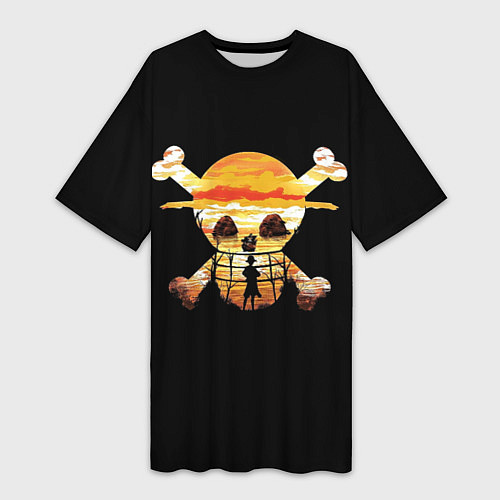 Женская длинная футболка One Piece череп / 3D-принт – фото 1
