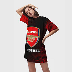 Футболка женская длинная АРСЕНАЛ Arsenal Разводы, цвет: 3D-принт — фото 2