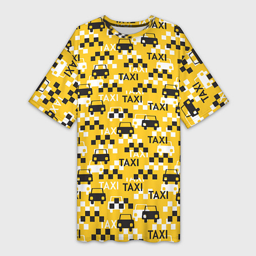 Женская длинная футболка Такси Taxi / 3D-принт – фото 1