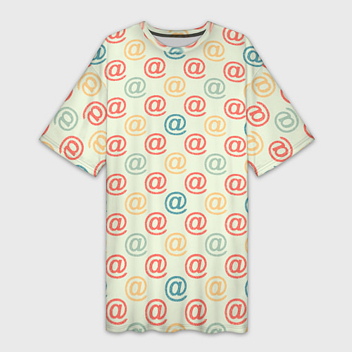 Женская длинная футболка E-mail почта / 3D-принт – фото 1