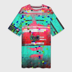 Футболка женская длинная Fashion glitch 2088, цвет: 3D-принт