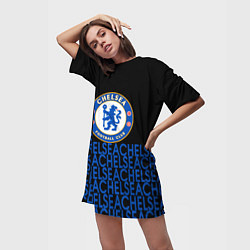 Футболка женская длинная Chelsea челси паттерн, цвет: 3D-принт — фото 2