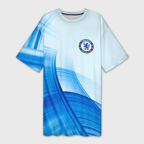 Женская длинная футболка Chelsea FC челси фк / 3D-принт – фото 1