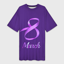 Женская длинная футболка 8 March