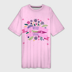 Женская длинная футболка Привет весна!