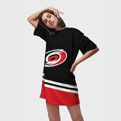 Футболка женская длинная Carolina Hurricanes , Каролина Харрикейнз, цвет: 3D-принт — фото 2