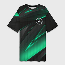 Женская длинная футболка MERCEDES-BENZ AMG NEON STRIPES PETRONAS