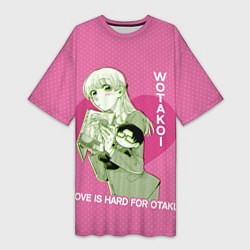 Футболка женская длинная Wotakoi, цвет: 3D-принт
