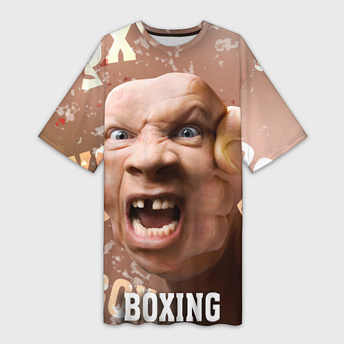 Женская длинная футболка Boxing - телесный / 3D-принт – фото 1