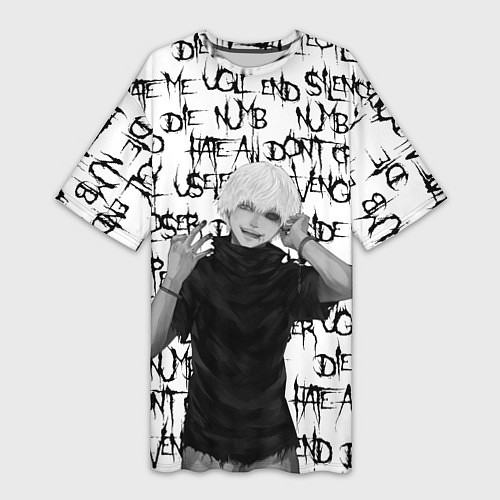 Женская длинная футболка ОДНОГЛАЗЫЙ ГУЛЬ ЧБ / 3D-принт – фото 1