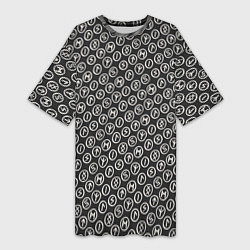 Женская длинная футболка Рунический алфавит паттерн