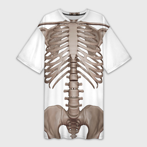 Женская длинная футболка Анатомия Скелет / 3D-принт – фото 1