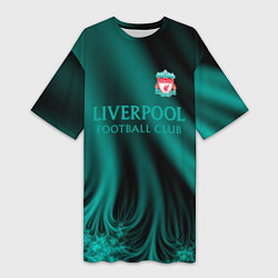 Футболка женская длинная Liverpool спорт, цвет: 3D-принт