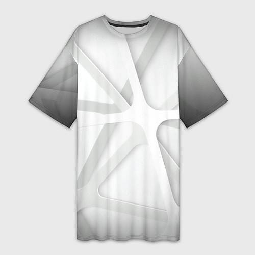 Женская длинная футболка Паутина Белая 3D 2022 / 3D-принт – фото 1