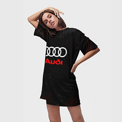Футболка женская длинная Audi спорт, цвет: 3D-принт — фото 2