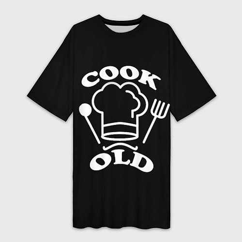 Женская длинная футболка Cook old Старый повар Куколд / 3D-принт – фото 1