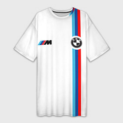 Женская длинная футболка БМВ 3 STRIPE BMW WHITE