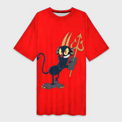 Женская длинная футболка Дьявол персонаж Cuphead