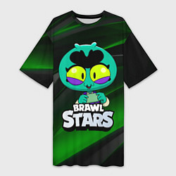 Женская длинная футболка Brawl Stars green Eve