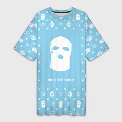 Женская длинная футболка Узор Sky Blue Ski Mask Dope Street Market
