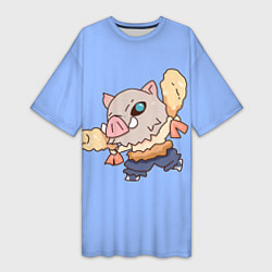 Футболка женская длинная Inosuke and shrimp, цвет: 3D-принт