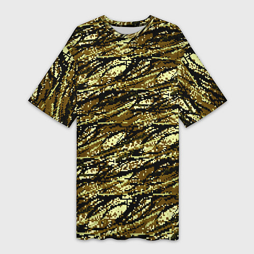 Женская длинная футболка Цифровой Охотничий Камуфляж / 3D-принт – фото 1