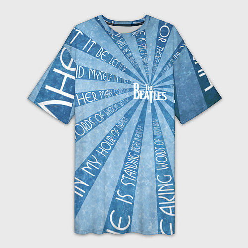 Женская длинная футболка Beatles - голубой / 3D-принт – фото 1