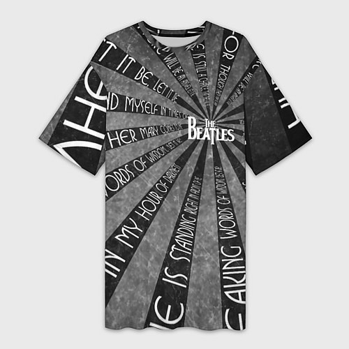 Женская длинная футболка Beatles черно-белый / 3D-принт – фото 1