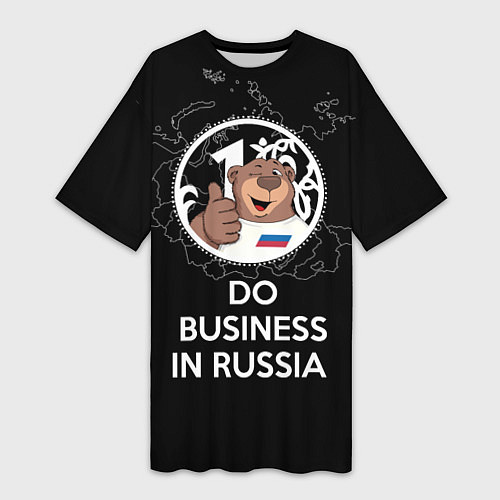 Женская длинная футболка Do business in Russia / 3D-принт – фото 1