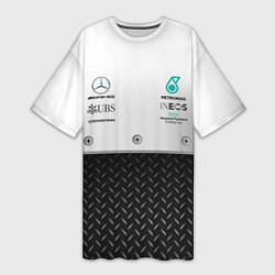 Женская длинная футболка MERCEDES F1 СТАЛЬ