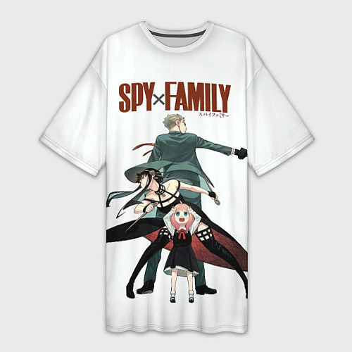 Женская длинная футболка Spy Family / 3D-принт – фото 1
