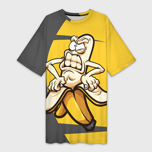Женская длинная футболка Злобный банан / 3D-принт – фото 1