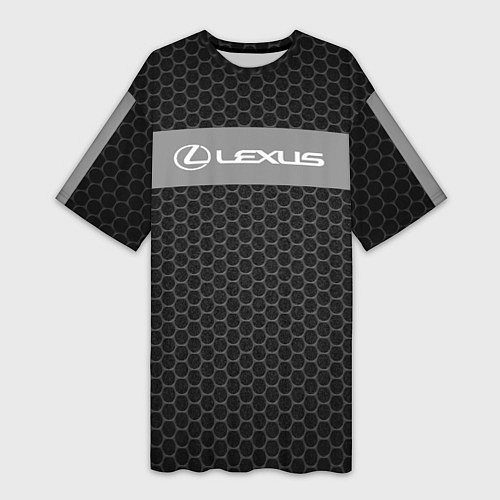 Женская длинная футболка Lexus соты / 3D-принт – фото 1