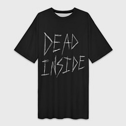 Женская длинная футболка Надпись Dead Inside