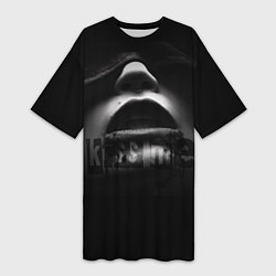 Женская длинная футболка Kiss me - handeyework