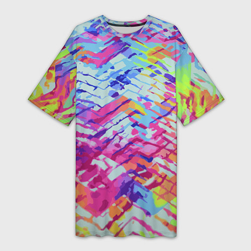 Женская длинная футболка Color vanguard pattern / 3D-принт – фото 1
