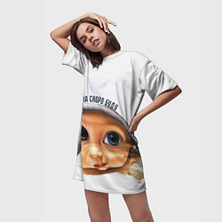 Футболка женская длинная Мама скоро буду - для женщин в положении, цвет: 3D-принт — фото 2