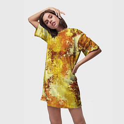 Футболка женская длинная Спортивный камуфляж Пикси - Лимон, цвет: 3D-принт — фото 2